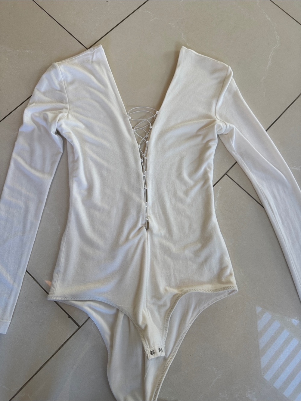 Alexander Wang Cream Crewneck Bodysuit. Very sexy 😊